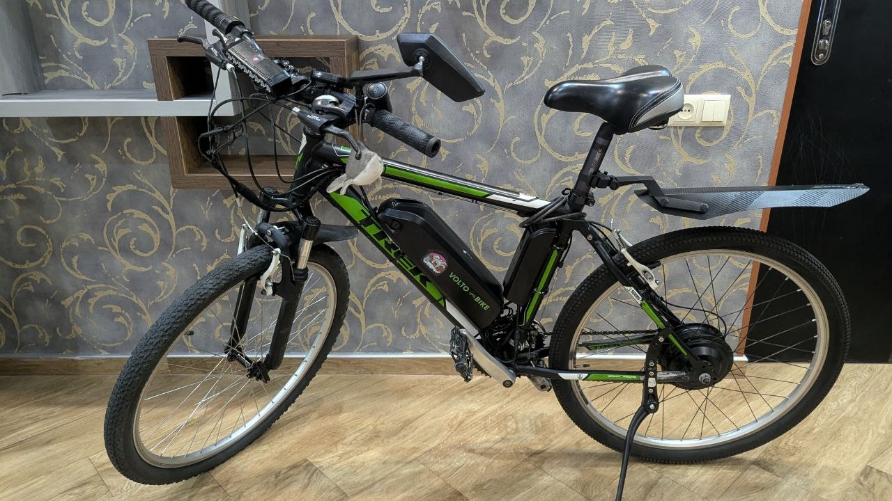 продам велосипед TREK 3500 18” бу 46 см колеса 26, 3x7 скоростей. - Установлен мотор на 35